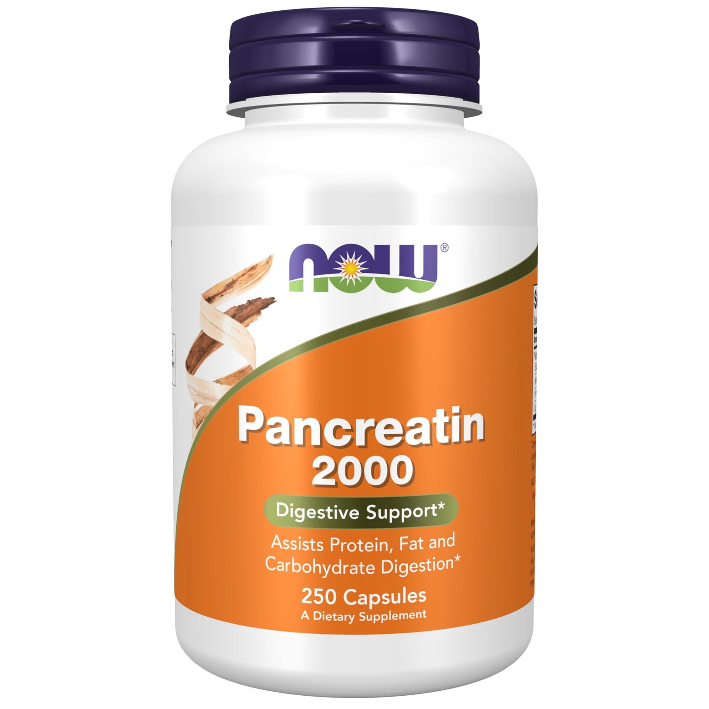 NOW Foods Pancreatin 2000 – Digestive Enzymes (Protease, Amylase, Lipase) – 250 Capsules