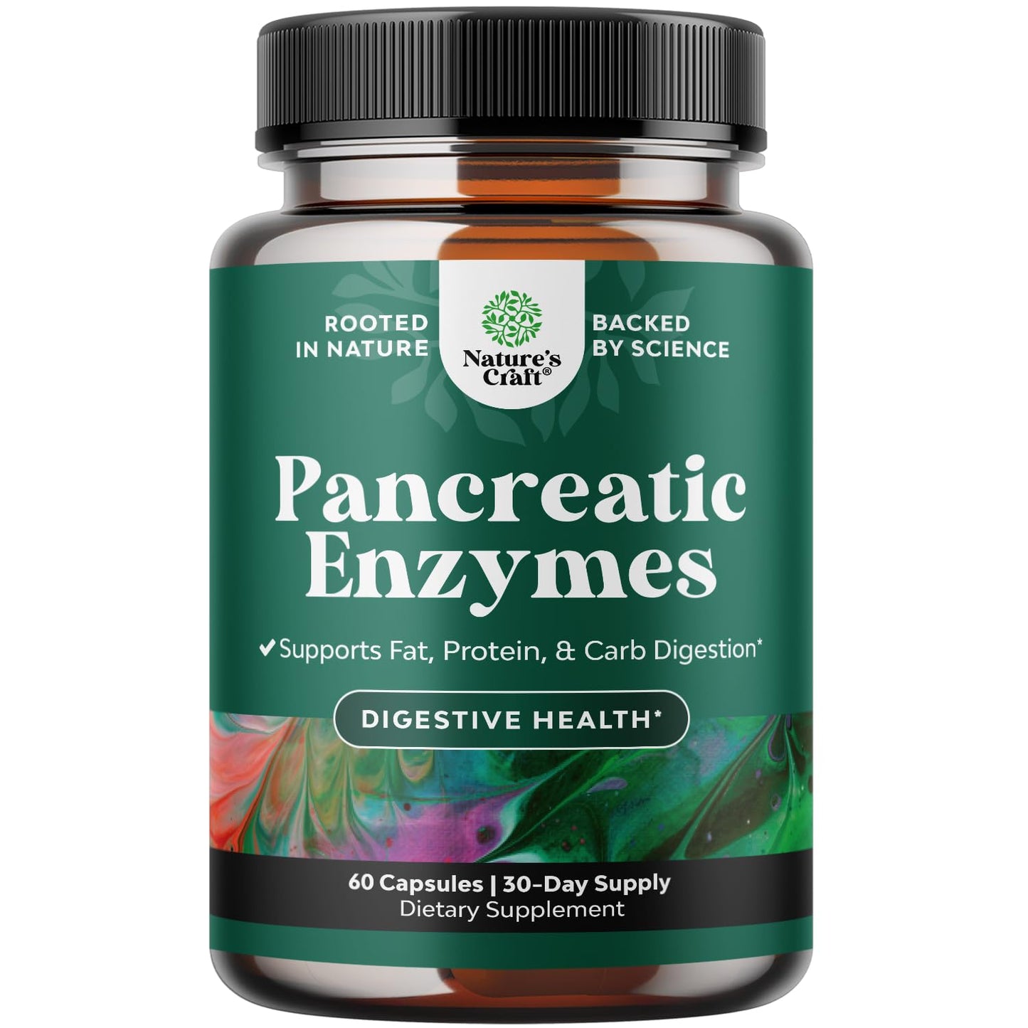 Pancreatin Digestive Enzymes for Gut Health - 60 Count (Protease, Lipase & Amylase)