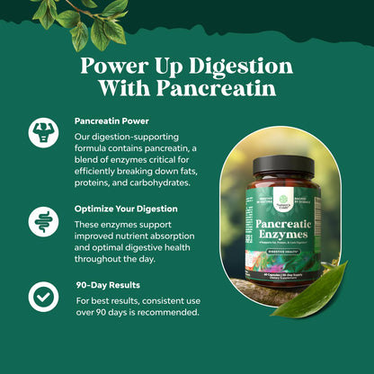 Natures Craft Pancreatin Digestive Enzymes – 120ct | Digestive Health