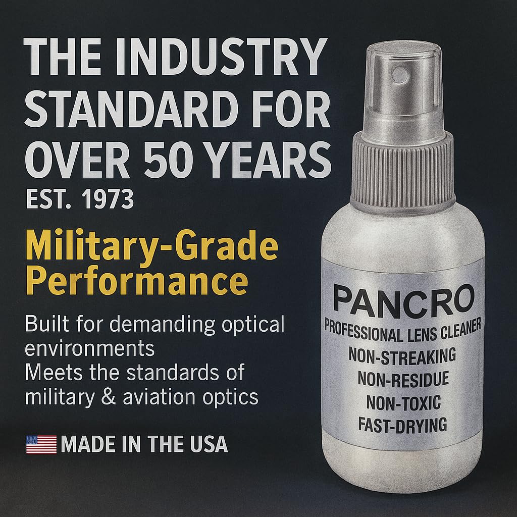 Pancro Professional Lens Cleaner 4oz Spray Bottle - Eyeglasses, Sunglasses & Camera Lenses
