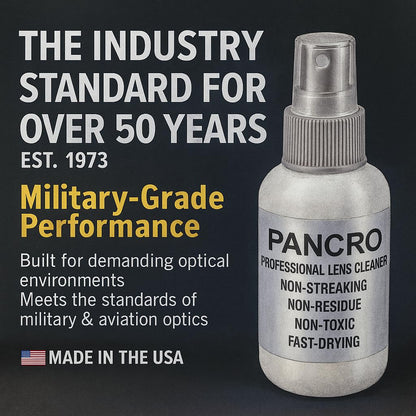 Pancro Professional Lens Cleaner 4oz Spray Bottle - Eyeglasses, Sunglasses & Camera Lenses
