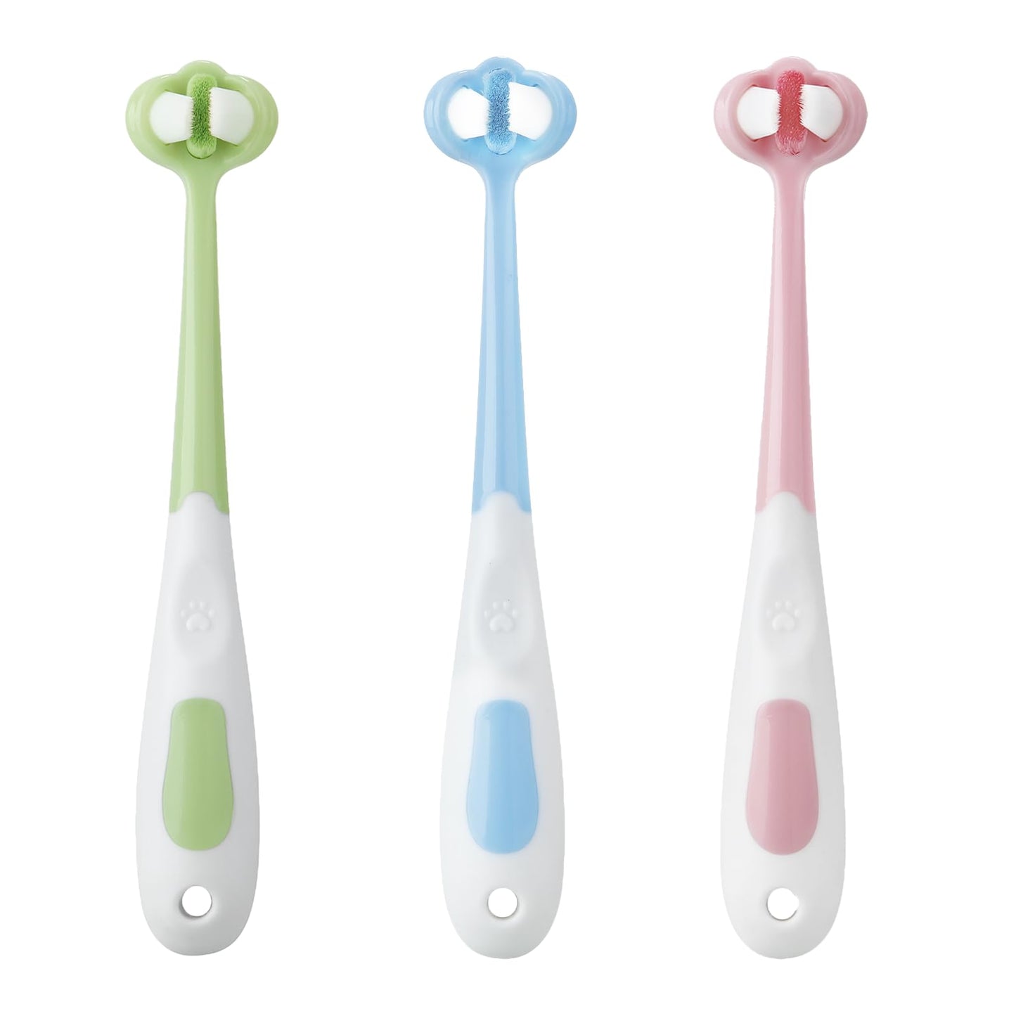 PandaEar 3-Pack Baby Toothbrush - 3-Sided Training Brush for Ages 1-4