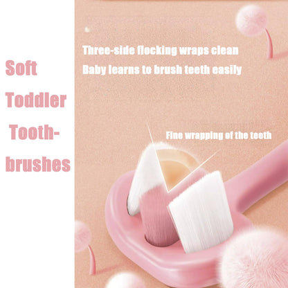 PandaEar 3-Pack Baby Toothbrush - 3-Sided Training Brush for Ages 1-4
