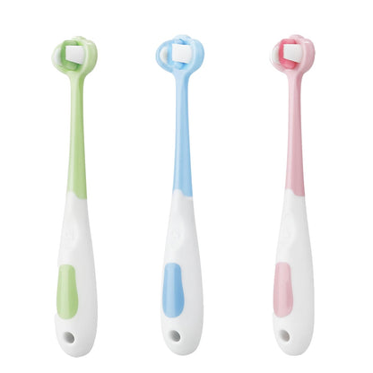PandaEar 3-Pack Baby Toothbrush - 3-Sided Training Brush for Ages 1-4