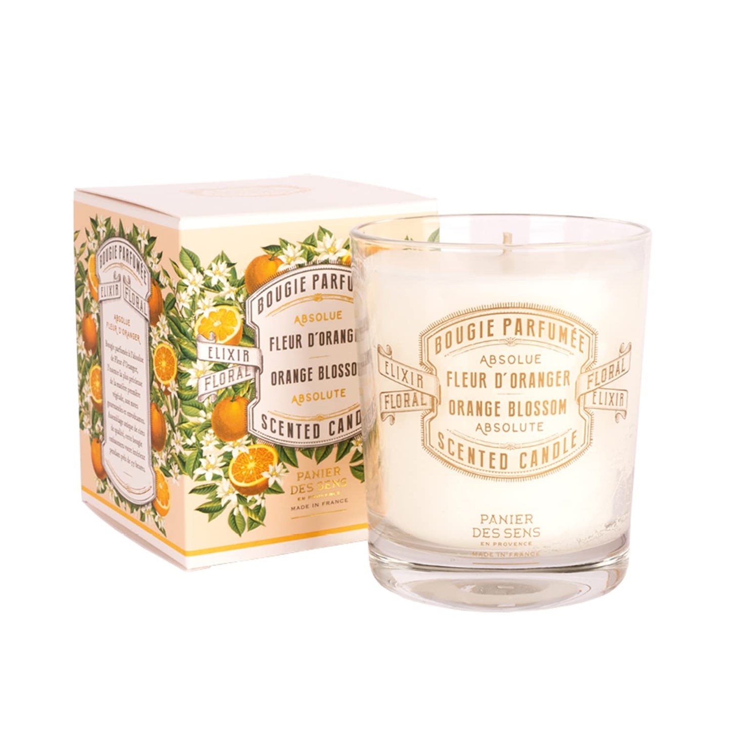 Panier des Sens Orange Blossom Candle – Hand-Poured in Provence, 55h Burn Time, 6.3 oz
