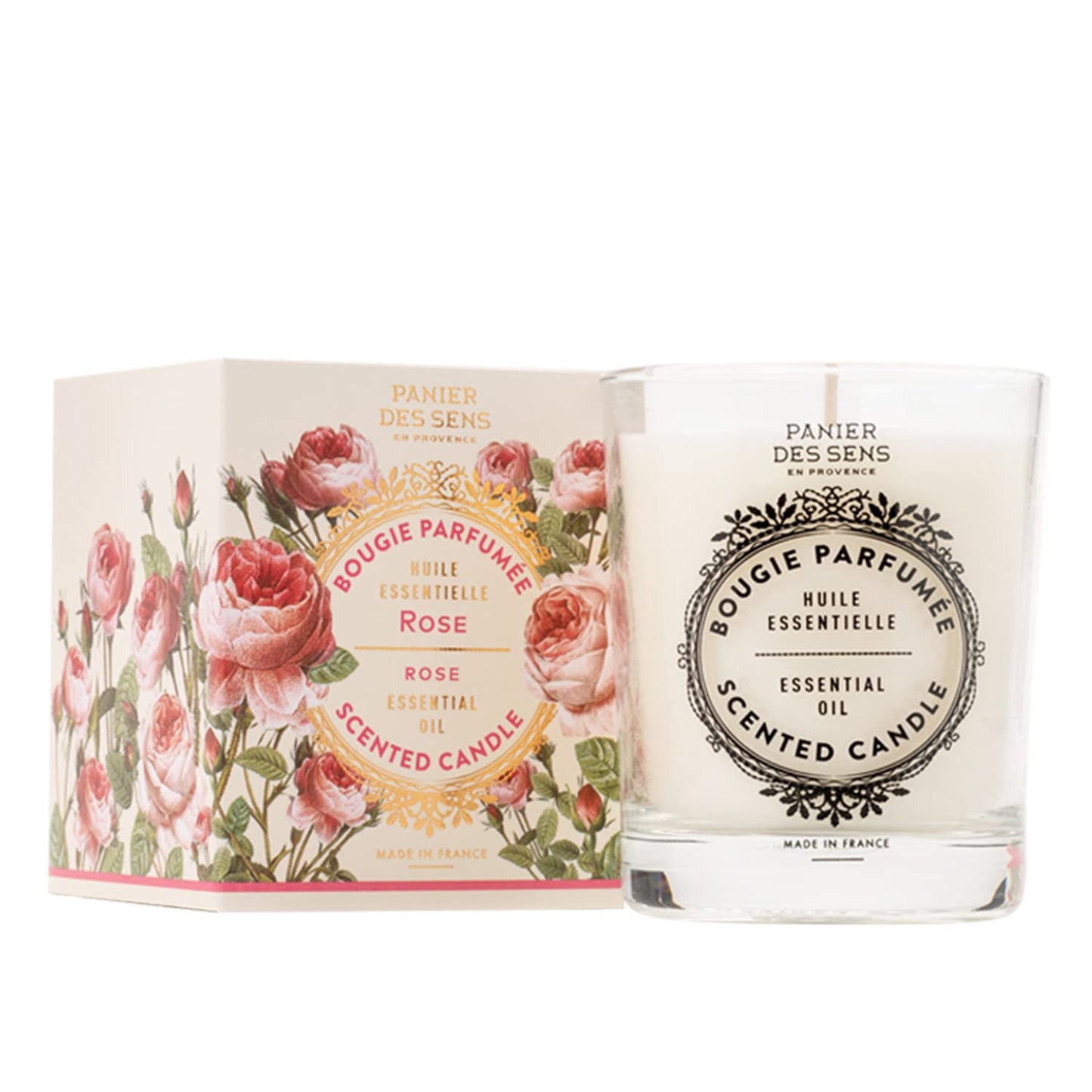 Panier des Sens Rose Candle – Hand-Poured in Provence, 55h Burn Time