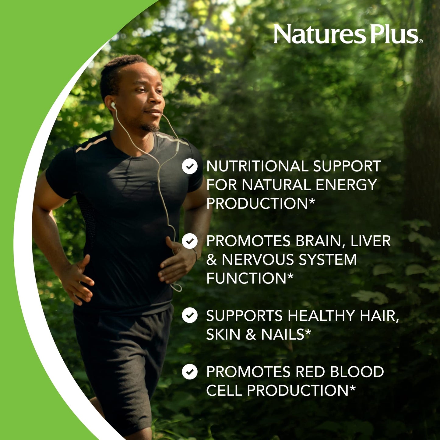 NaturesPlus Pantothenic Acid, Sustained Release - 1000 mg | 60 Tablets | High-Potency Vitamin B5, Vegetarian & Gluten Free