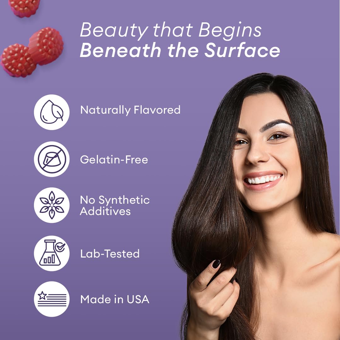 Biotin Hair Gummies 6000mcg – Hair, Skin & Nails Vitamins for Women | Made in USA | Passion Fruit 60ct
