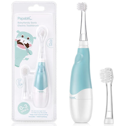 Papablic BabyHandy 2-Stage Sonic Electric Toothbrush for Babies and Toddlers (0-3 Years)