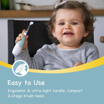 Papablic BabyHandy 2-Stage Sonic Electric Toothbrush for Babies and Toddlers (0-3 Years)