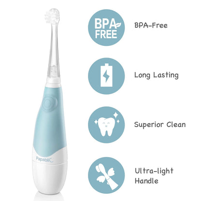 Papablic BabyHandy 2-Stage Sonic Electric Toothbrush for Babies and Toddlers (0-3 Years)