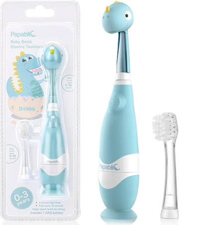 Papablic Debby Toddler Sonic Toothbrush 1-3 yrs - Dino Cover, LED Timer
