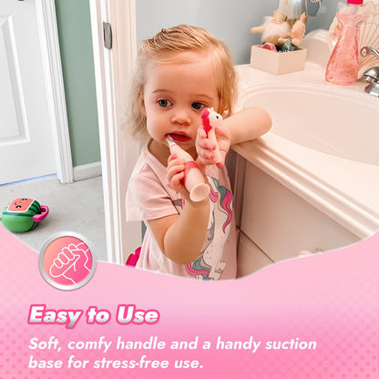 Papablic Doris Toddler Sonic Toothbrush for Ages 1–3 | Unicorn Cover, LED Timer