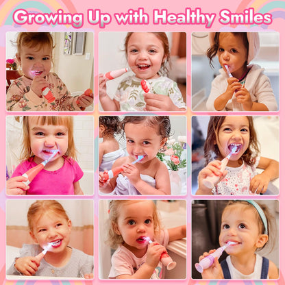 Papablic Doris Toddler Sonic Toothbrush for Ages 1–3 | Unicorn Cover, LED Timer
