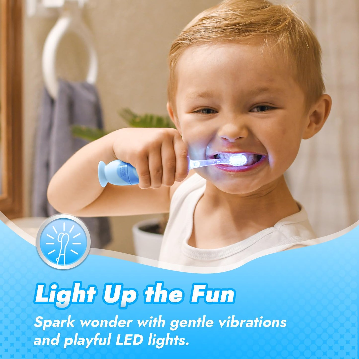 Papablic Pippin Toddler Sonic Electric Toothbrush for Ages 1-3 | Penguin Cover, LED Timer