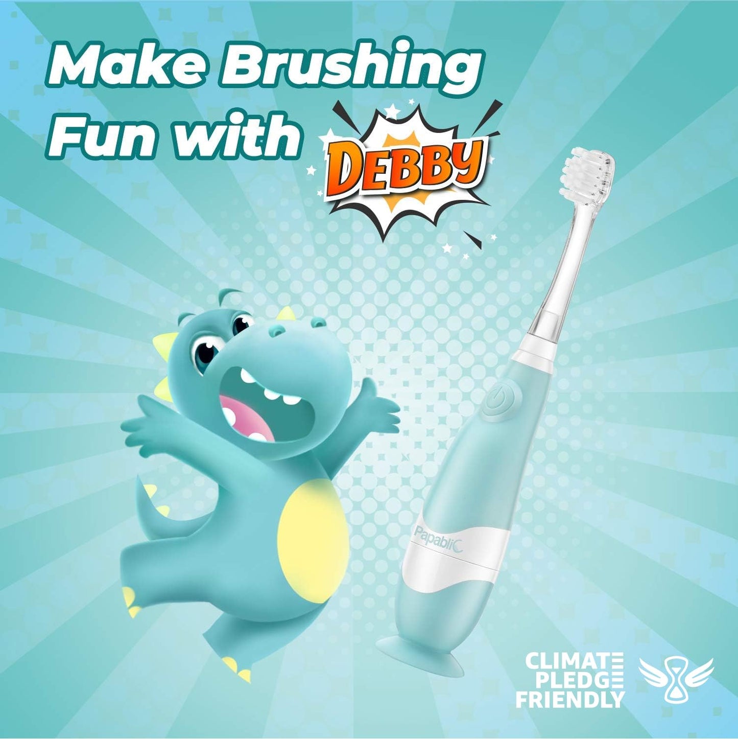Papablic Toddler Sonic Electric Toothbrush for 1-3 Years | Debby Dino Cover