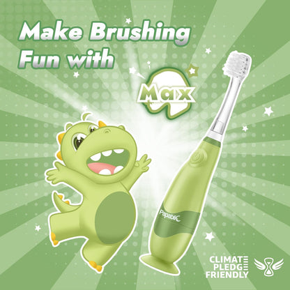 Papablic Toddler Sonic Electric Toothbrush for Ages 1-3 – Dino Cover & LED Timer