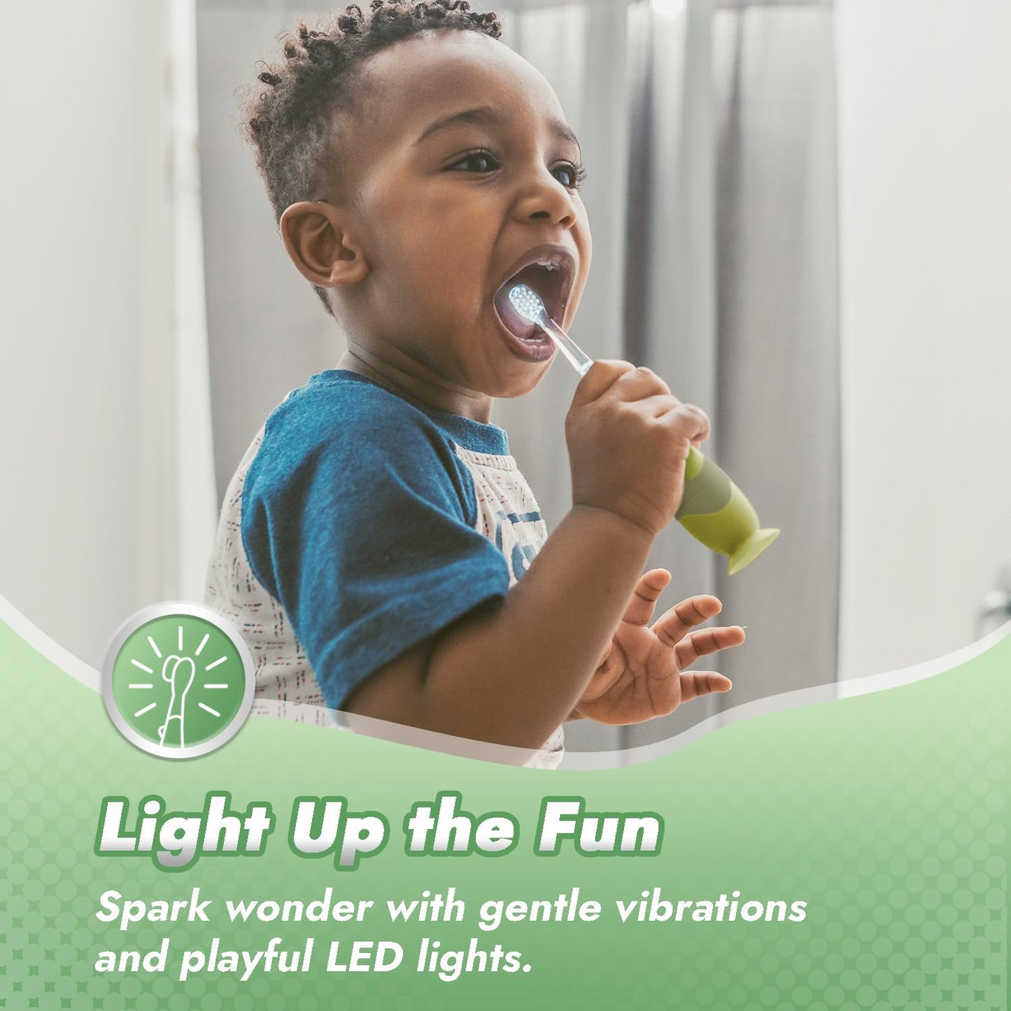 Papablic Toddler Sonic Electric Toothbrush for Ages 1-3 – Dino Cover & LED Timer