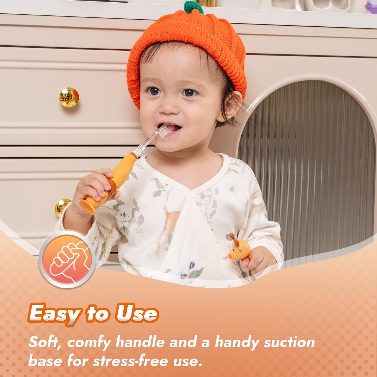 Papablic Ruby Toddler Sonic Toothbrush – Ages 1-3, Reindeer Cover