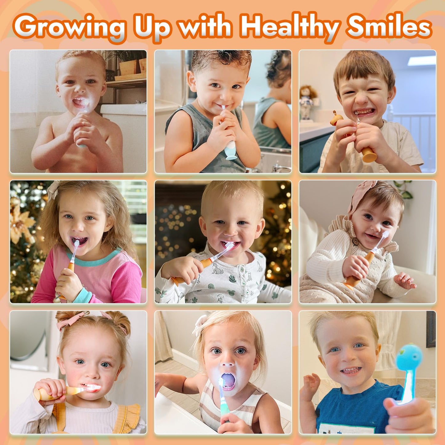 Papablic Ruby Toddler Sonic Toothbrush – Ages 1-3, Reindeer Cover