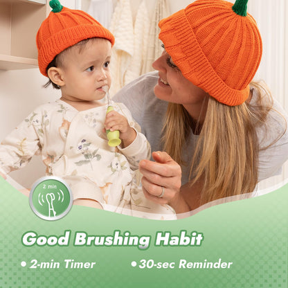 Papablic Toddler Sonic Electric Toothbrush for Ages 1-3 – Dino Cover & LED Timer