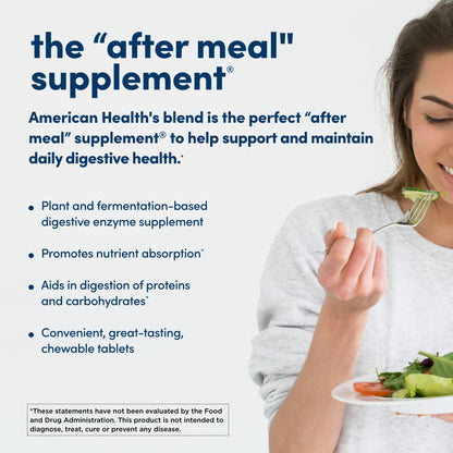 American Health Papaya Enzyme - 600 Chewables, 2-Pack | After-Meal Digestive Enzymes, Non-GMO & Vegan