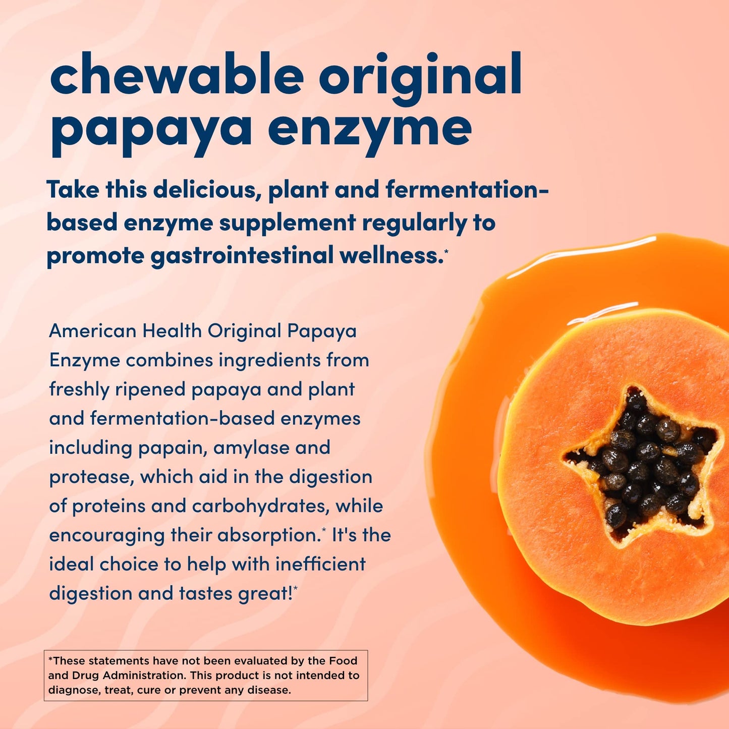 American Health Papaya Enzyme - 600 Chewables, 2-Pack | After-Meal Digestive Enzymes, Non-GMO & Vegan