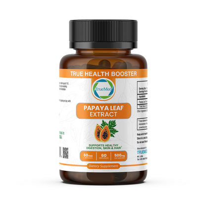 Papaya Leaf Extract 500 mg – 4X Strength, 60 Capsules | Immune Support, Digestion & Antioxidant