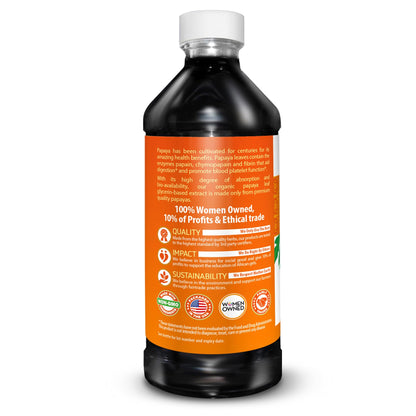 Herbal Goodness Papaya Leaf Extract 15X Platelet Support – Organic 16 oz Liquid