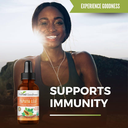 Herbal Goodness Papaya Leaf Extract 1oz – 15X Concentrated Organic Papaya Liquid