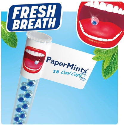 PaperMints CoolCaps Instant Fresh Breath Mints - Sugar-Free, 10 Tubes (18 capsules each) Keto-Friendly Peppermint