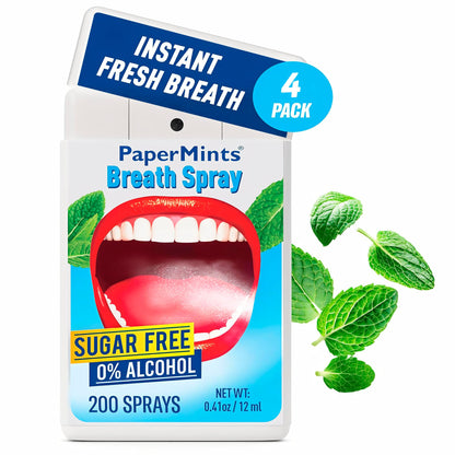 Papermints Breath Spray – Instant Fresh Breath 2 Pack | Sugar-Free, Portable Mint for Adults