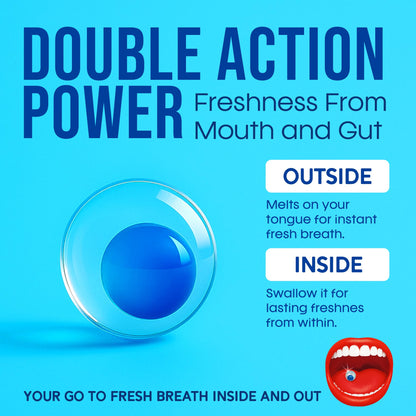 PaperMints CoolCaps Breath Mints Peppermint – Dual-Action Liquid Capsules, Instant Fresh Breath, Sugar-Free, 4 Pack of 40 (160 Total)