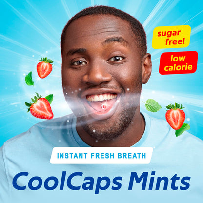 PaperMints CoolCaps Strawberry Breath Mints - Sugar-Free 4 Pack (160 caps)