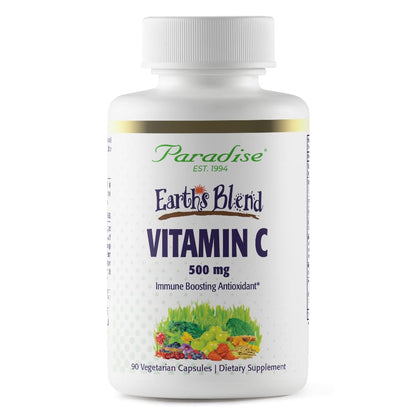 Paradise Earth's Blend Vitamin C with Adaptogens & Organic Greens | 90 Vegetarian Capsules