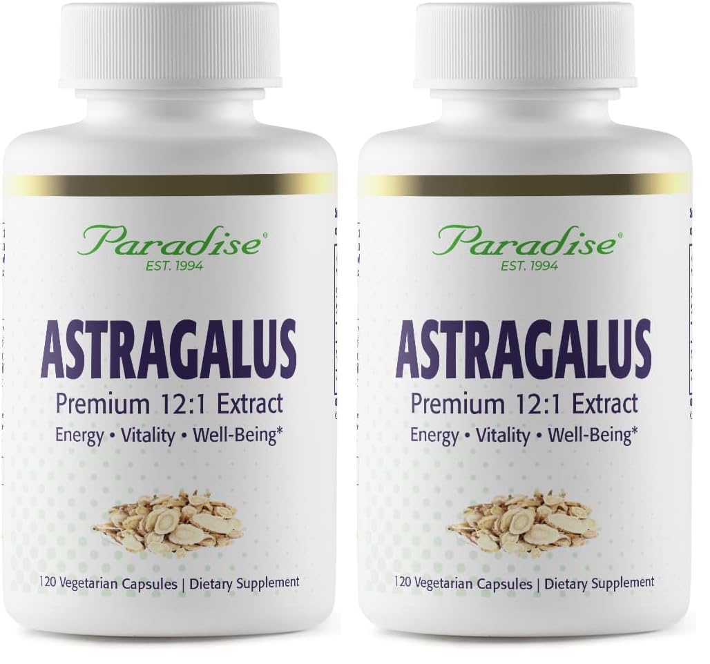 Paradise Herbs Astragalus Extract - Vegetarian Capsules for Energy, Immune Support | Non-GMO, Gluten Free, 120 Capsules (Pack of 2)