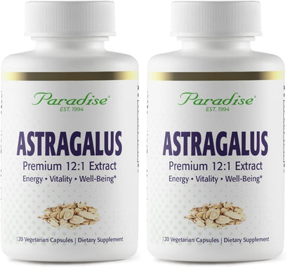 Paradise Herbs Astragalus Extract - Vegetarian Capsules for Energy, Immune Support | Non-GMO, Gluten Free, 120 Capsules (Pack of 2)