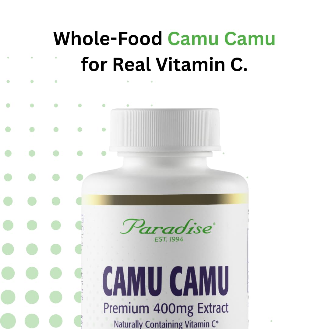 Paradise Herbs Camu Camu Extract 400 mg – Vitamin C, Vegan & Gluten Free