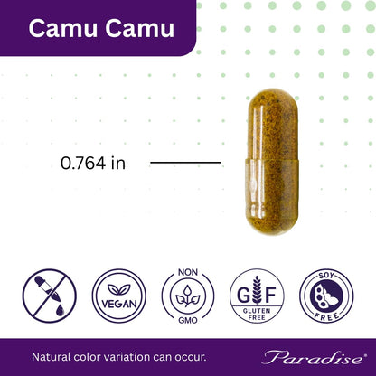 Paradise Herbs Camu Camu Extract 400 mg – Vitamin C, Vegan & Gluten Free
