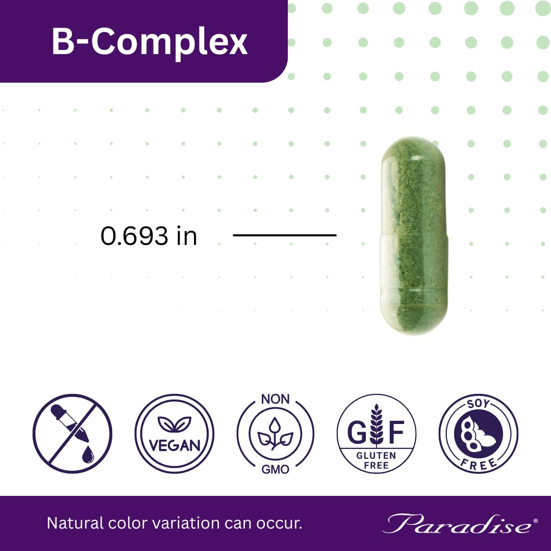 Paradise Herbs Earth's Blend B-Complex | Methylated B Vitamins + Superfoods (60 Caps, Pack of 2)