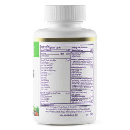 Paradise Herbs Earth's Blend D3 with Probiotics & Greens – 90 Veg Caps (2-Pack)