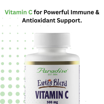 Paradise Herbs Earth's Blend Vitamin C with Nature's C, Adaptogens & Probiotics — ORAC Energy Greens Base, 90 Veg Capsules (Pack of 2)