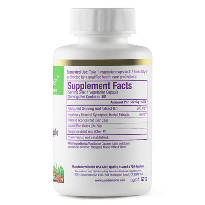 Paradise Herbs Ginseng Root Extract – Energy & Well-Being, Vegan, Non-GMO, Gluten Free, 60 Capsules (Pack of 2)