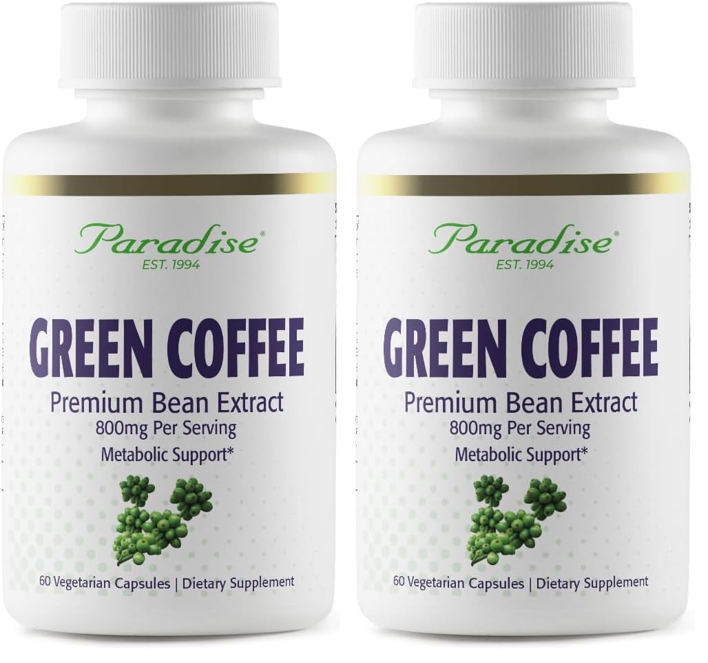 Paradise Herbs Green Coffee Bean - Active Whole Spectrum Extract | 60 Count (Pack of 2)