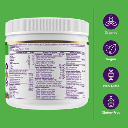 Paradise Herbs ORAC Energy Greens Powder | Antioxidant Power of 24 Fruits & Veggies per Scoop | 15 Servings