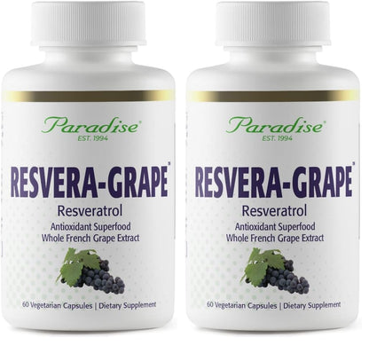 Paradise Herbs Resveragrape: Resveratrol + OPCs, 60 Veg Caps (Pack of 2)