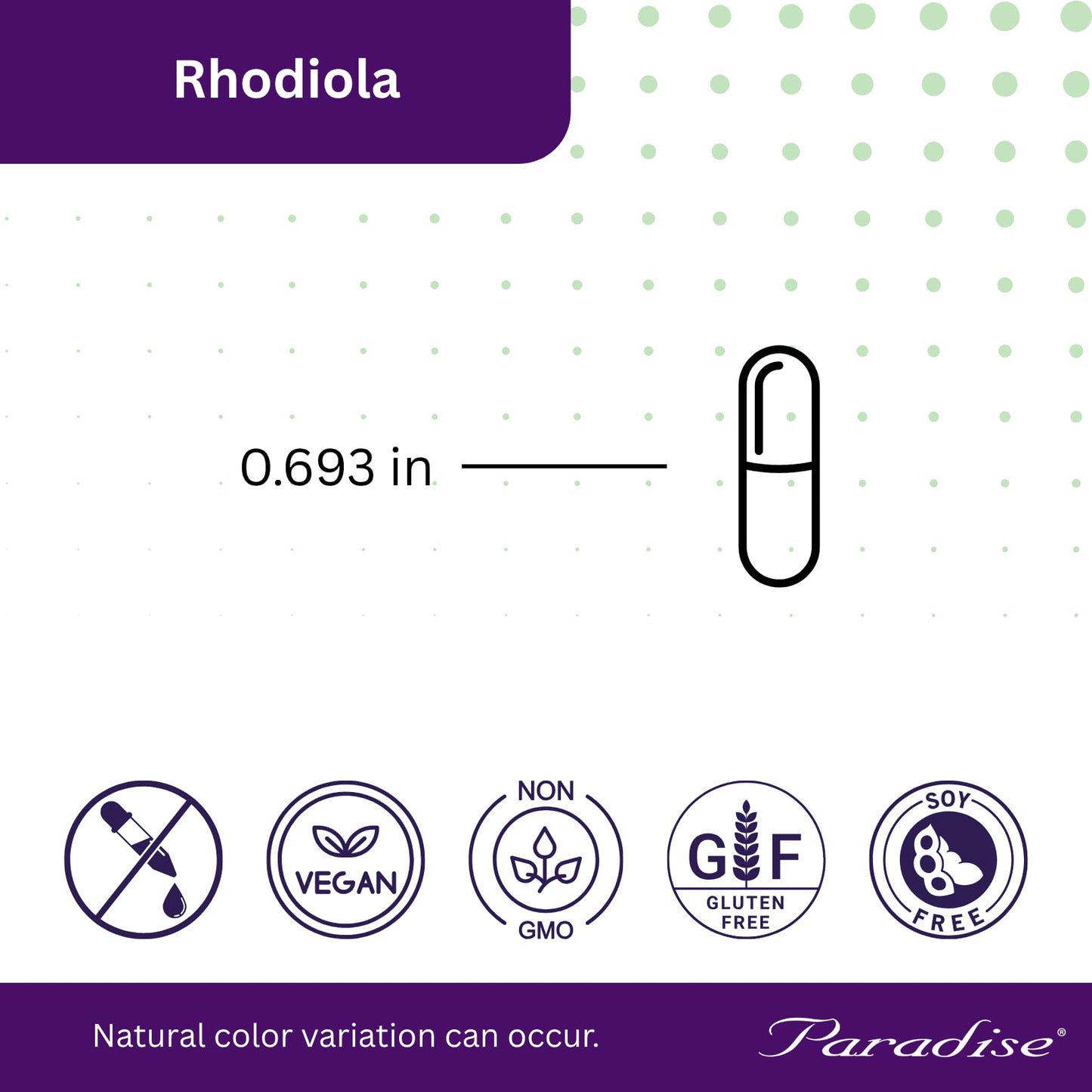 Paradise Herbs Rhodiola Extract 500mg | Ultra Pure, Vegan, Non-GMO, Gluten Free – 60 Vegetarian Capsules