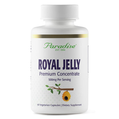 Paradise Herbs Royal Jelly Golden Emperor – Ultra Pure, Vegan, Gluten Free, Non-GMO | 60 Count Vegetarian Capsules