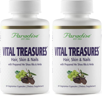 Paradise Herbs Vital Treasures – Hair, Skin & Nails Support | 60 Veg Capsules (Pack of 2)