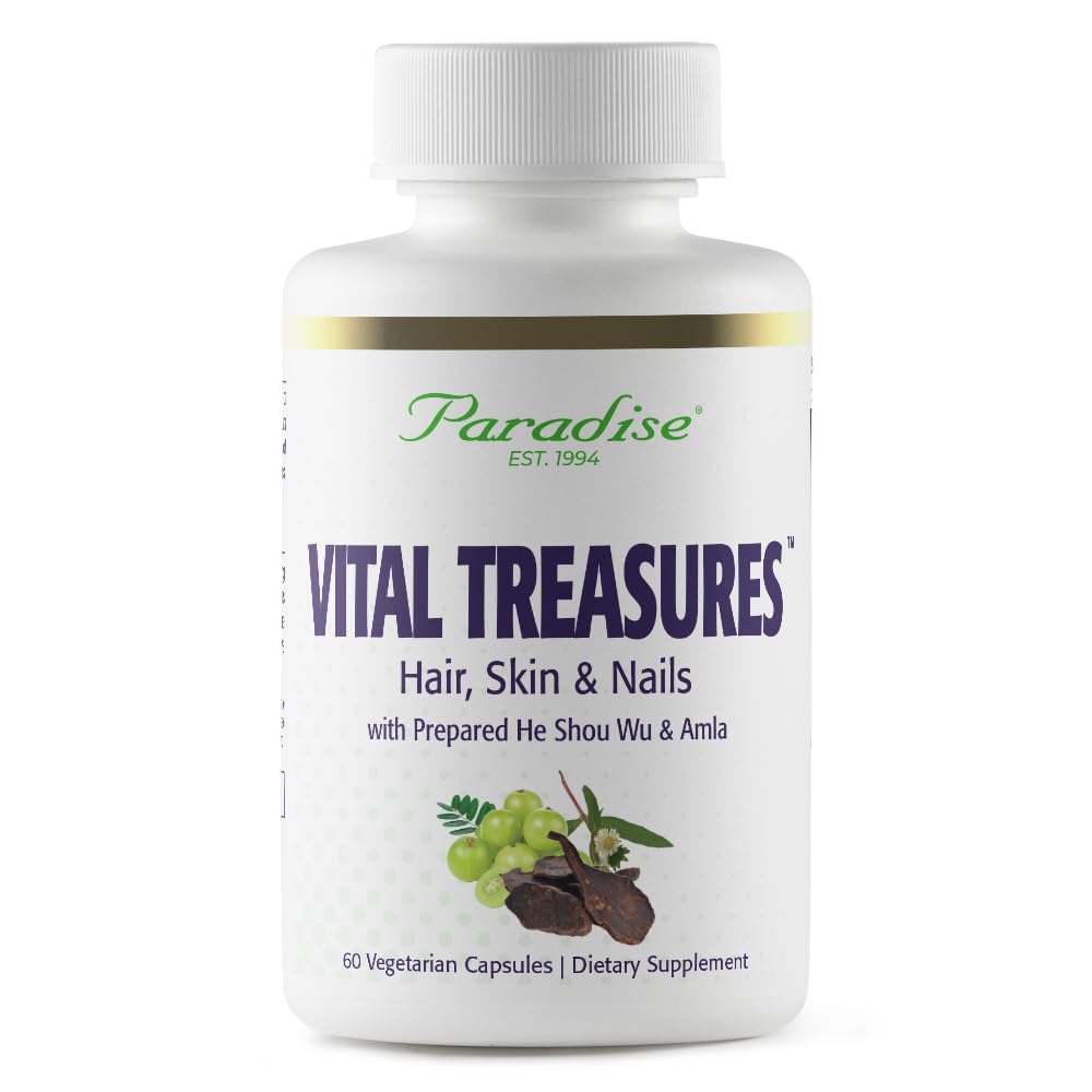 Paradise Herbs Vital Treasures – Hair, Skin & Nails Support | Ultra Pure, Vegan, Non-GMO, Gluten Free | 60 Veg Capsules